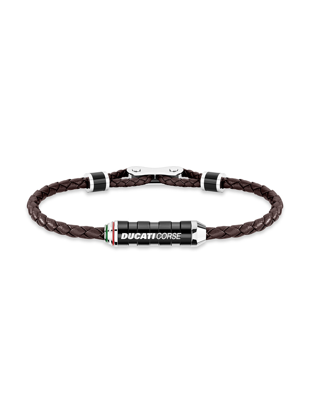DUCATI CORSE Men Silver-Toned Braided Bracelet
