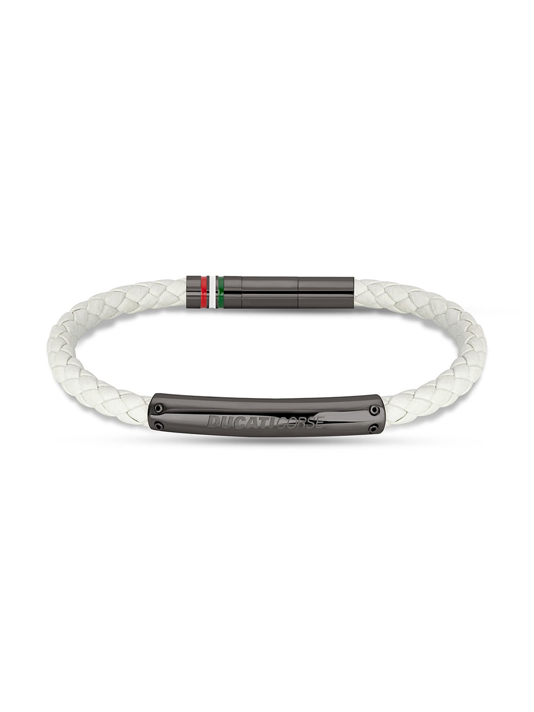 DUCATI CORSE Men Grey & White Bangle-Style Bracelet