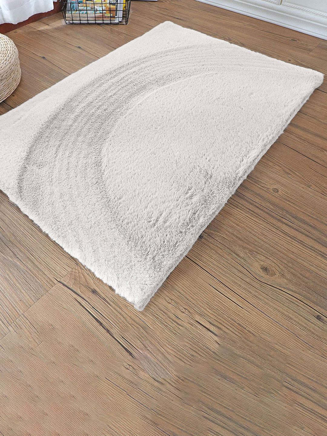 LUXEHOME INTERNATIONAL White Solid Anti-Skid Doormat
