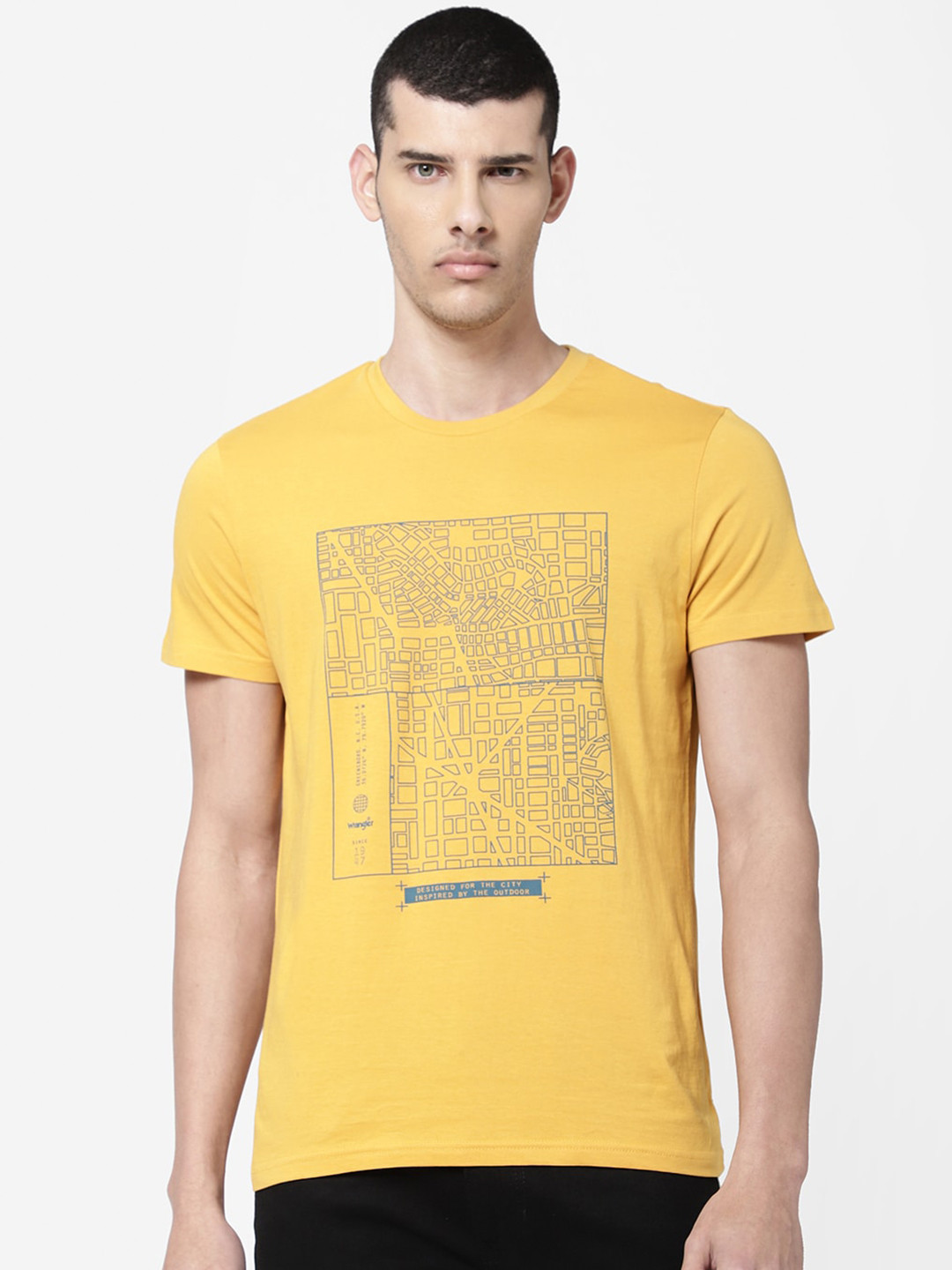 Wrangler Men Yellow Printed T-shirt