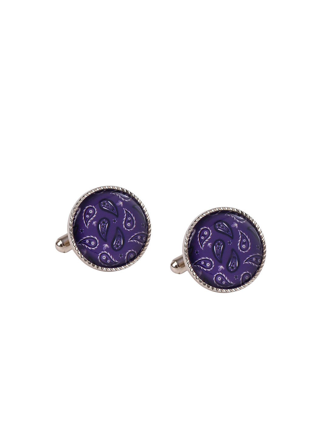 Tossido Men Purple & White Cufflink