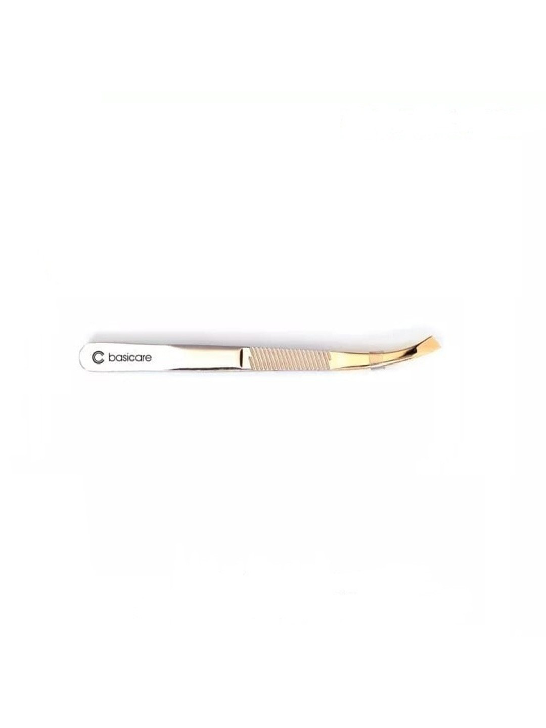 basicare Precision Ground Curved Slant Tips Gold Blade Tweezers