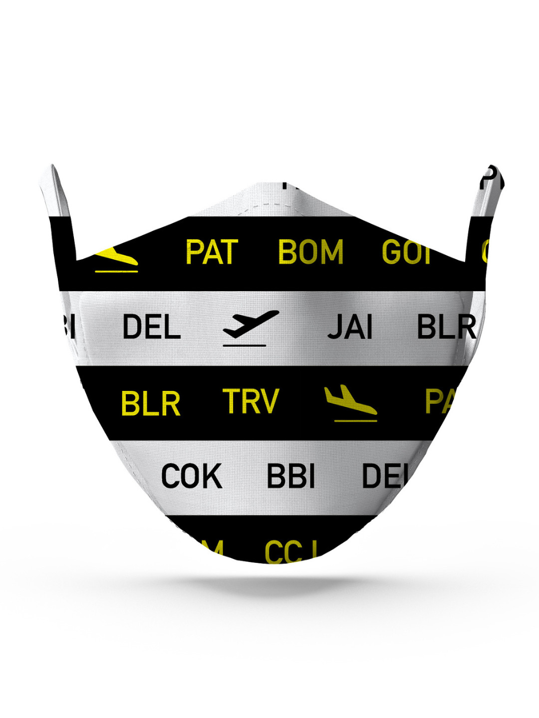 wHAT'S DOwn White Printed Cotton Reusable Face Mask