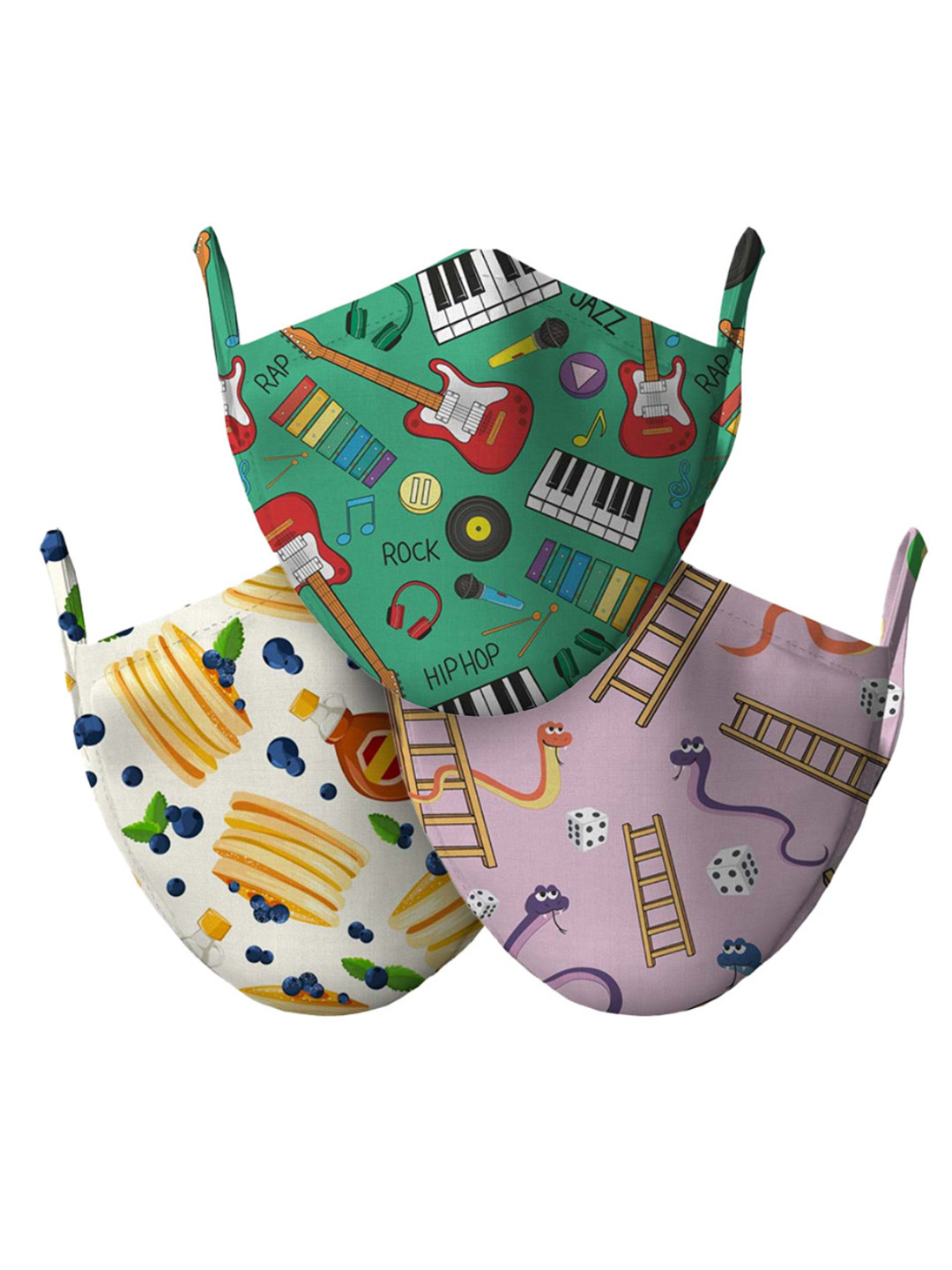 wHAT'S DOwn Unisex Pack of 3 Reusable Face Masks