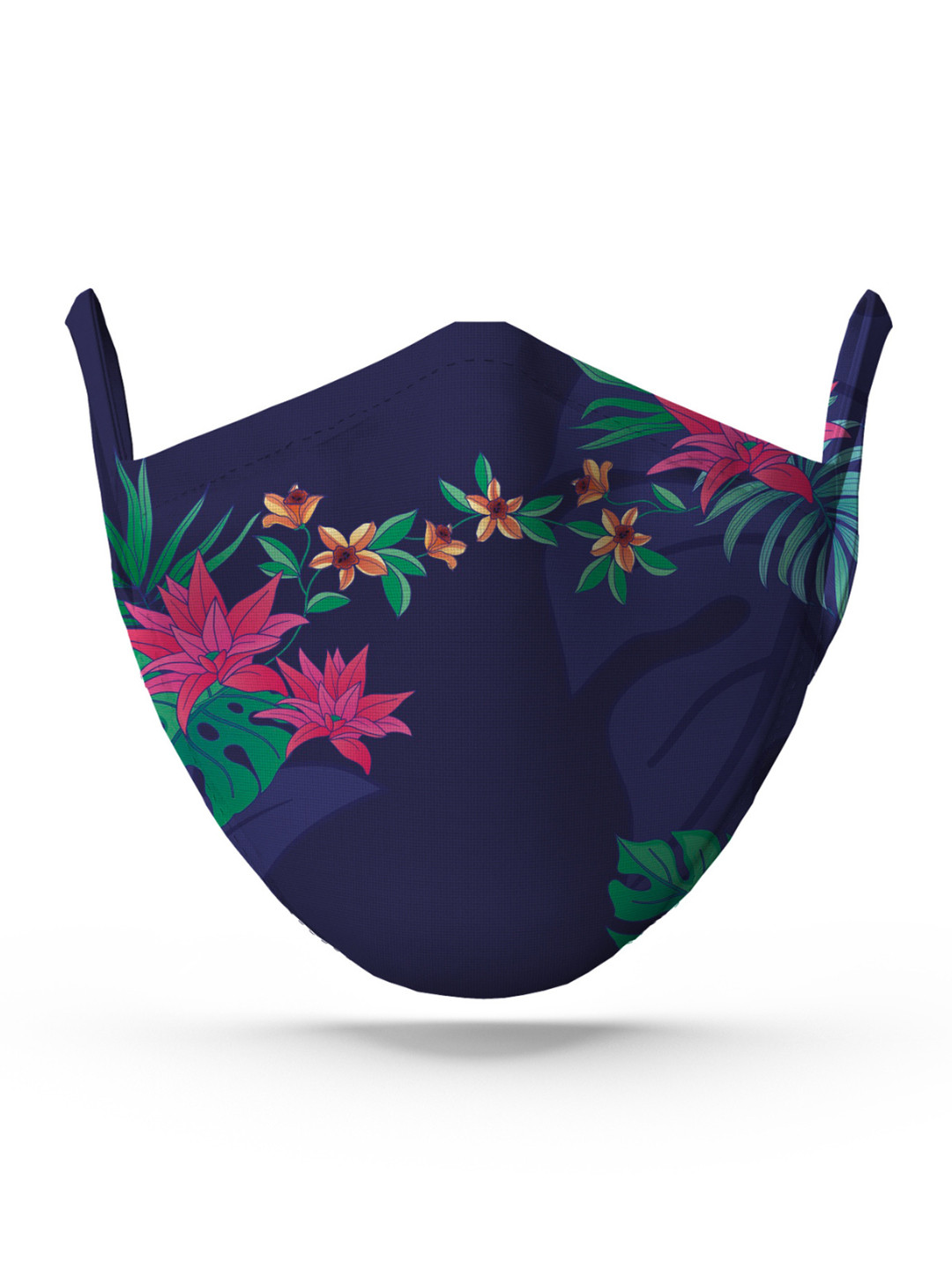 wHAT'S DOwn Unisex Navy Blue & Green Printed Cotton Reusable Face Mask