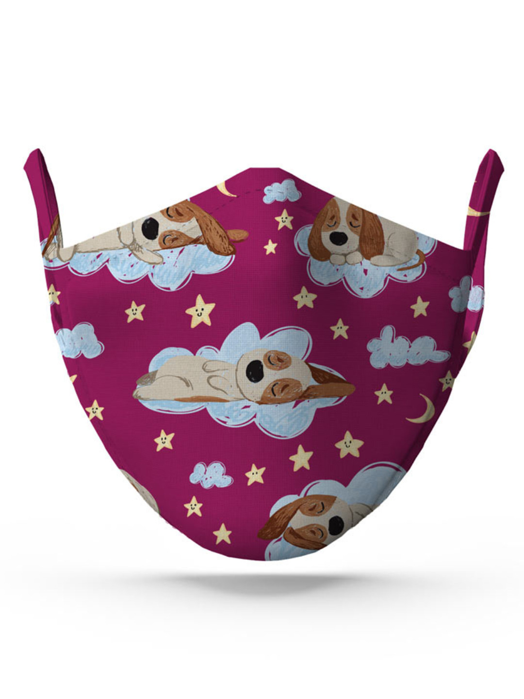 wHAT'S DOwn Maroon Doggo Cotton Reusable Face Mask