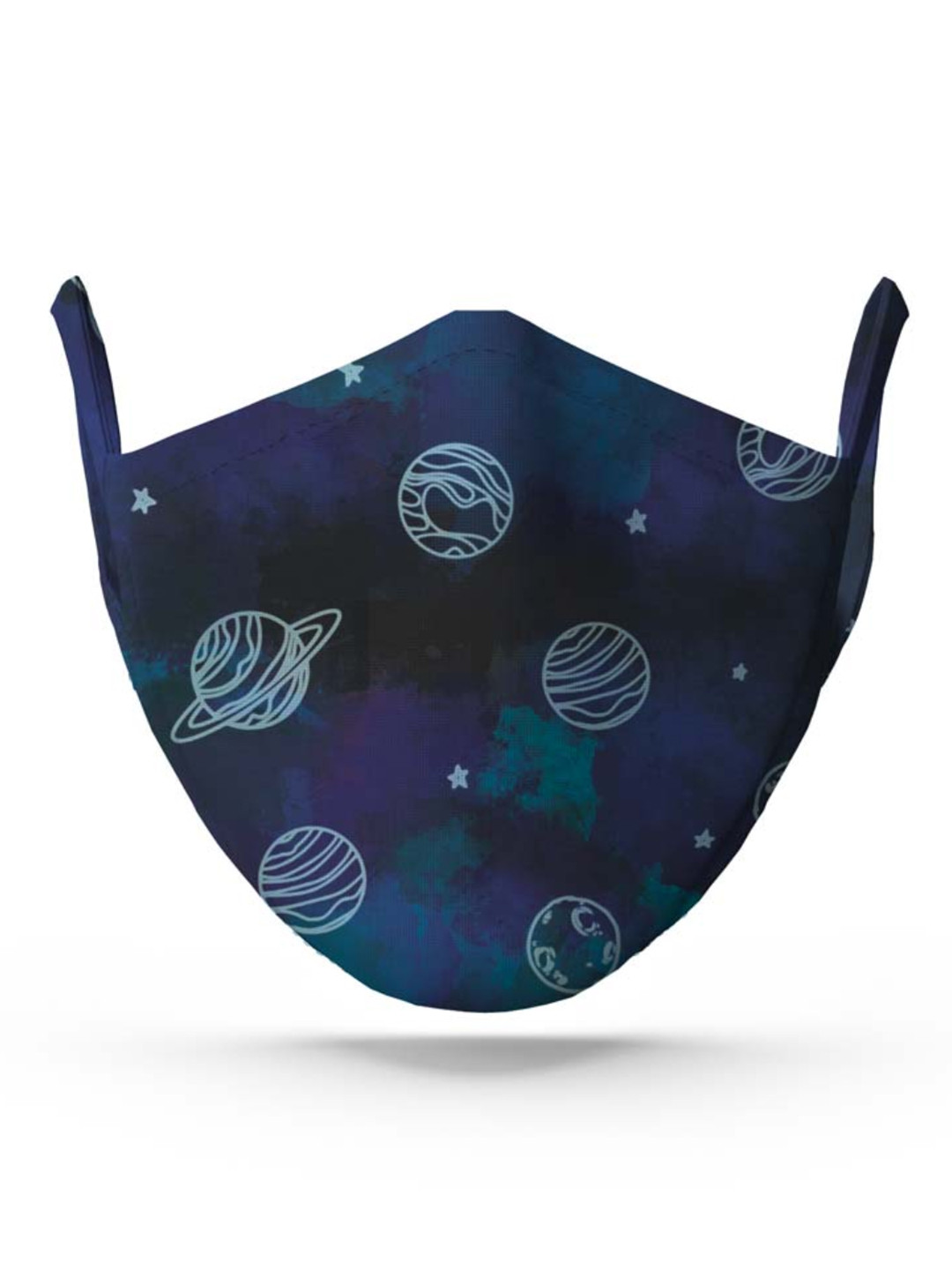 wHAT'S DOwn Blue Printed Cotton Reusable Face Mask