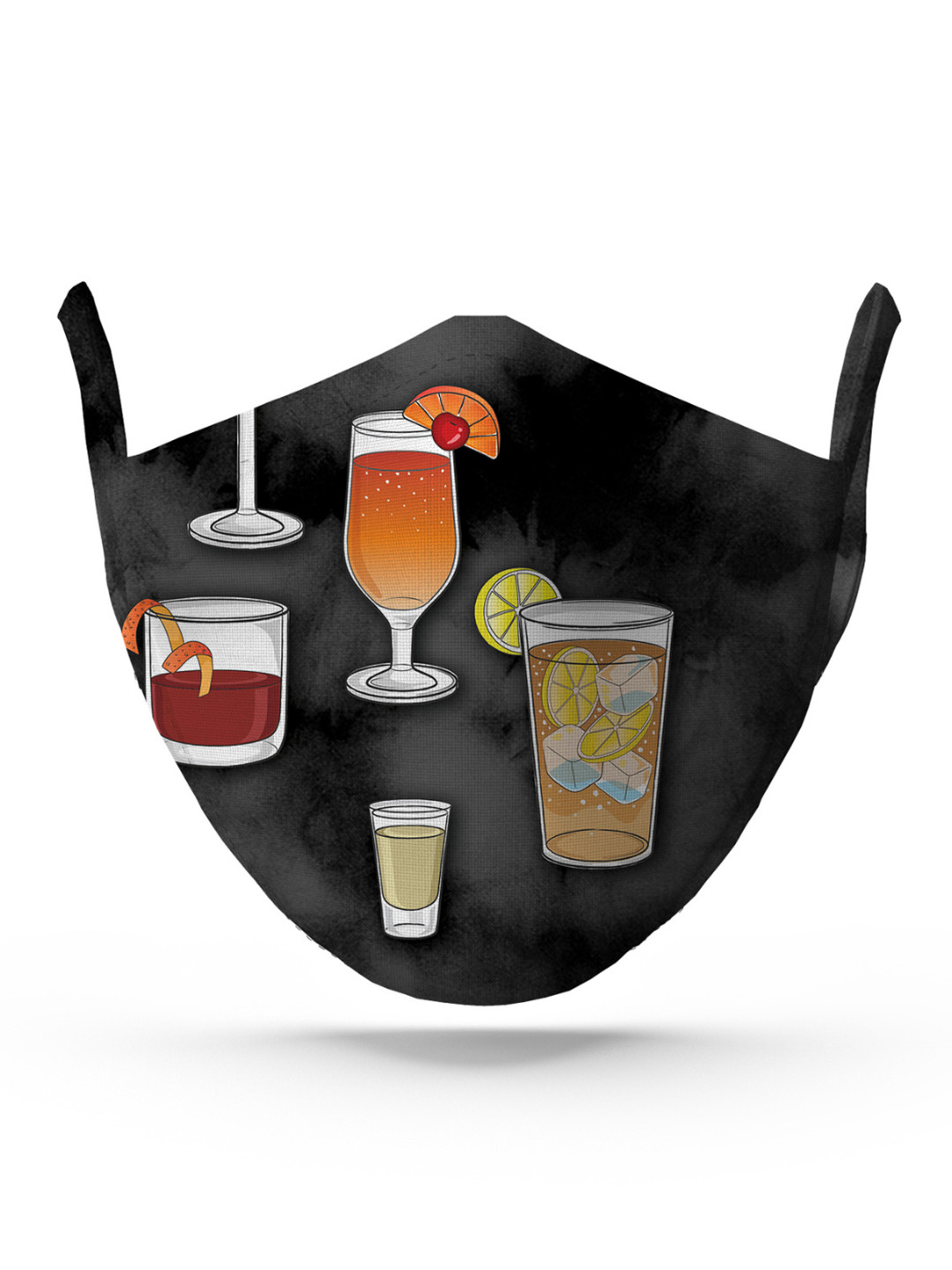 wHAT'S DOwn Grey Cocktail Cotton Reusable Face Mask