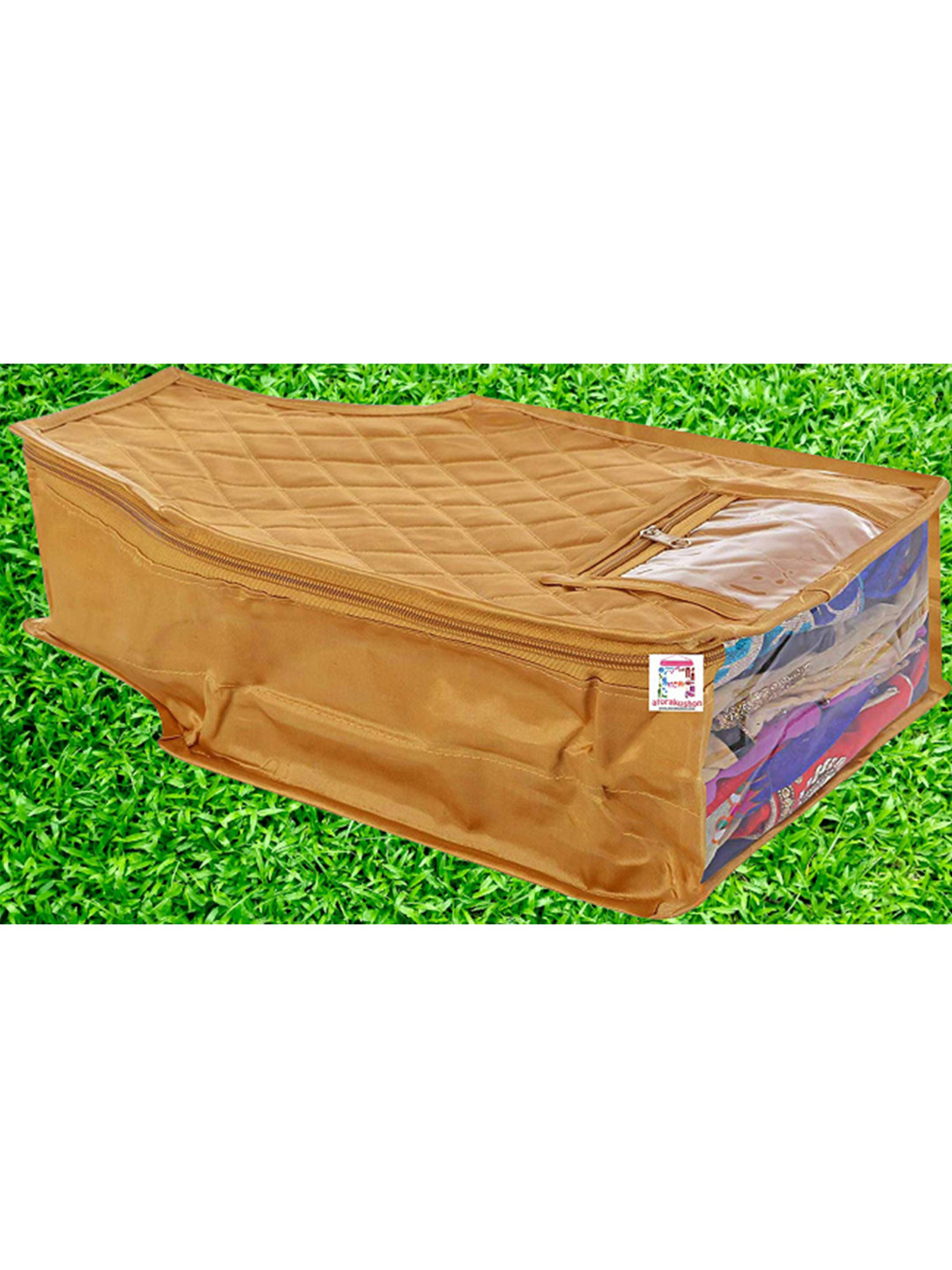 atorakushon Set of 6 Gold Solid Clothes Organizer Bag