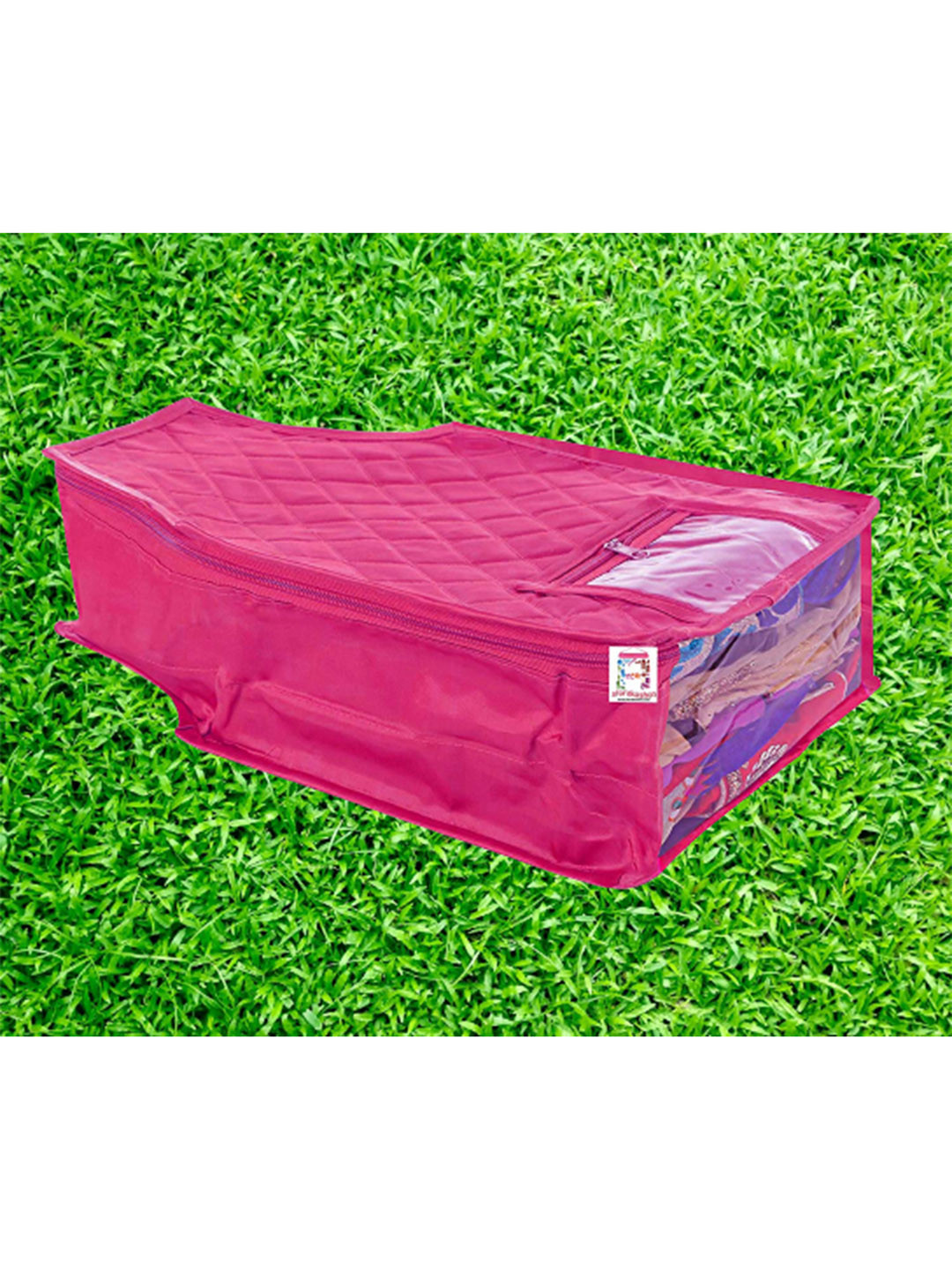 atorakushon Pack Of 6 Pink Satin Blouse Cover Clothes Organizer Bag