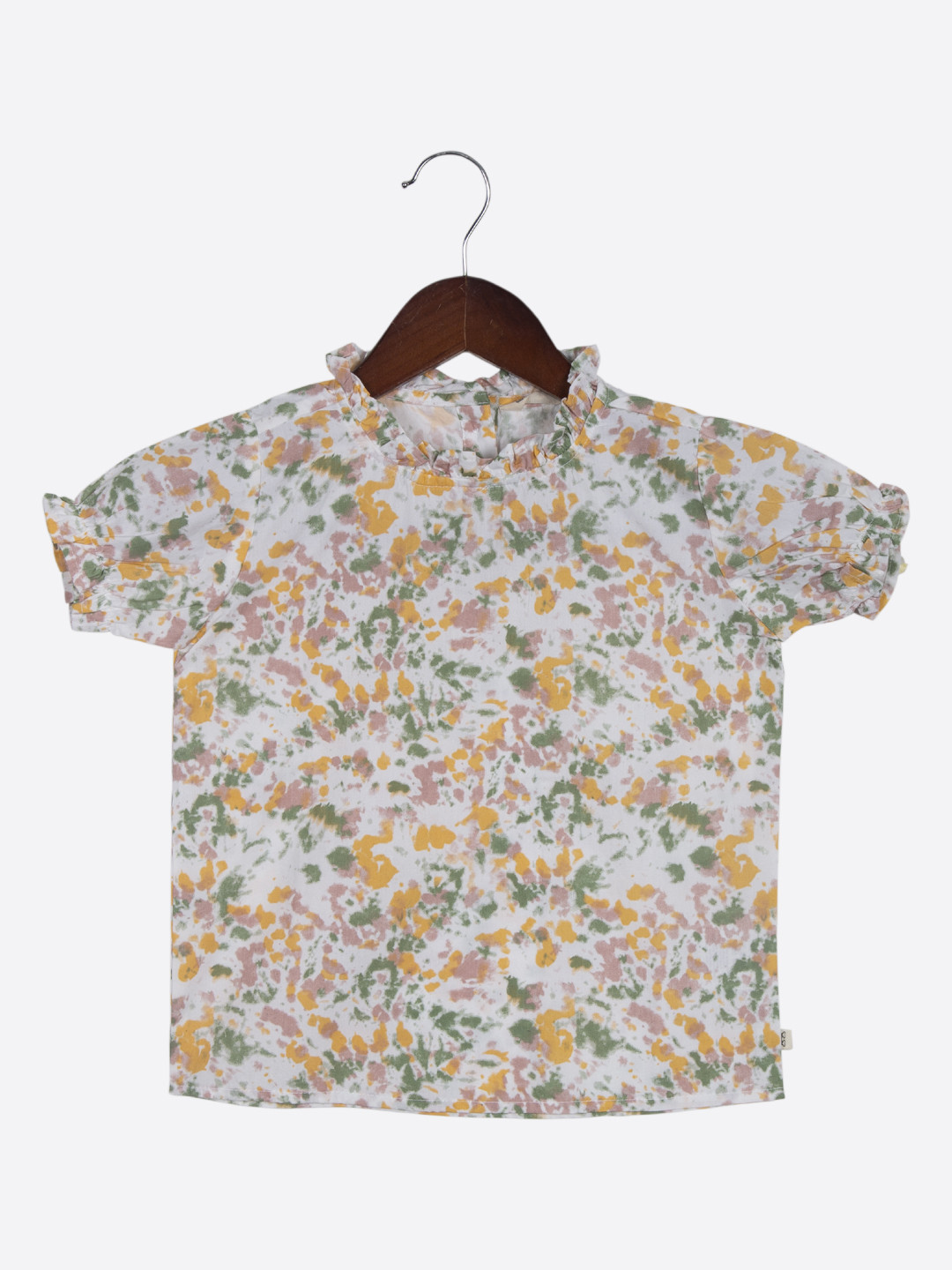 Biglilpeople Girls White & Yellow Printed Pure Cotton Night suit