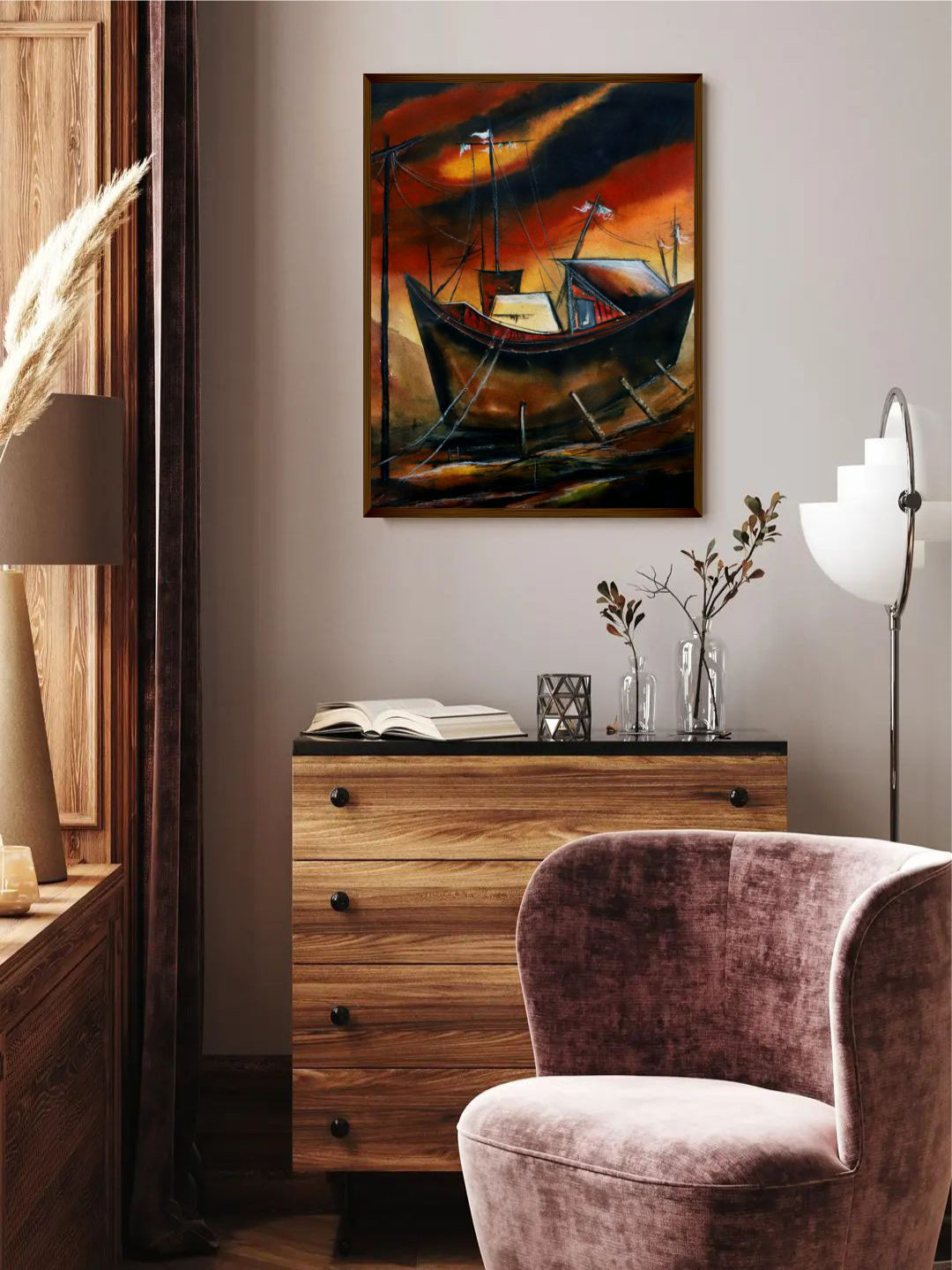 The Art House Abstract Printed Wooden Rectangle Portrait Paintings Wall Art - 30x40In