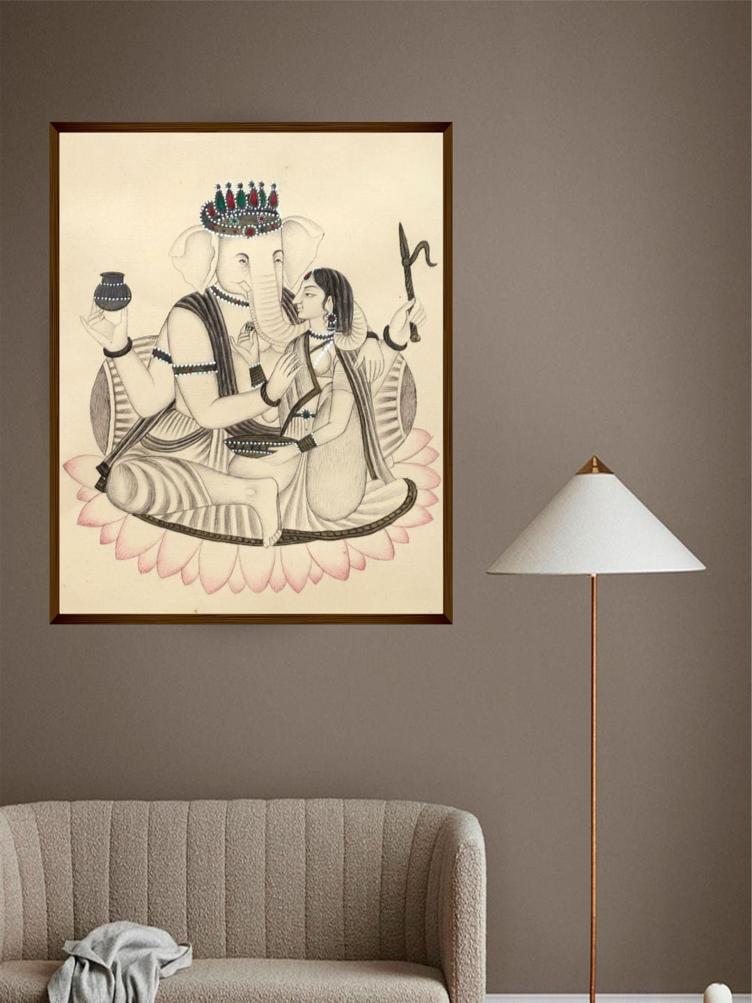 The Art House Beige & Black Abstract Painting Wall Art