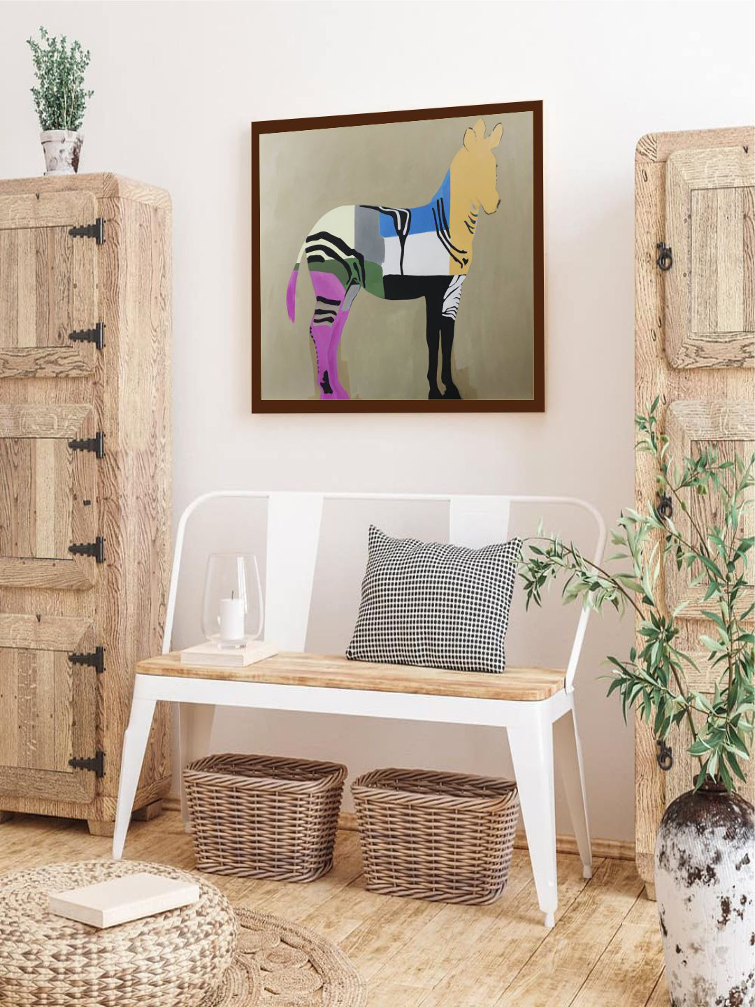 The Art House Blue Canvas Wall Living Room Rectangle Paintings Wall Art -1 x 0.76In