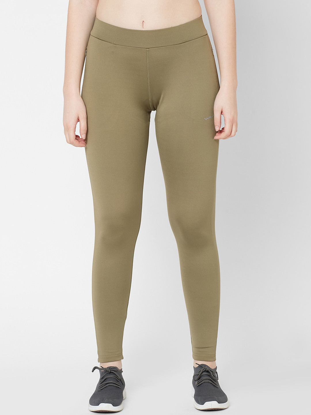 Sweet Dreams Women Olive Green Solid Ankle Length Workout Tights