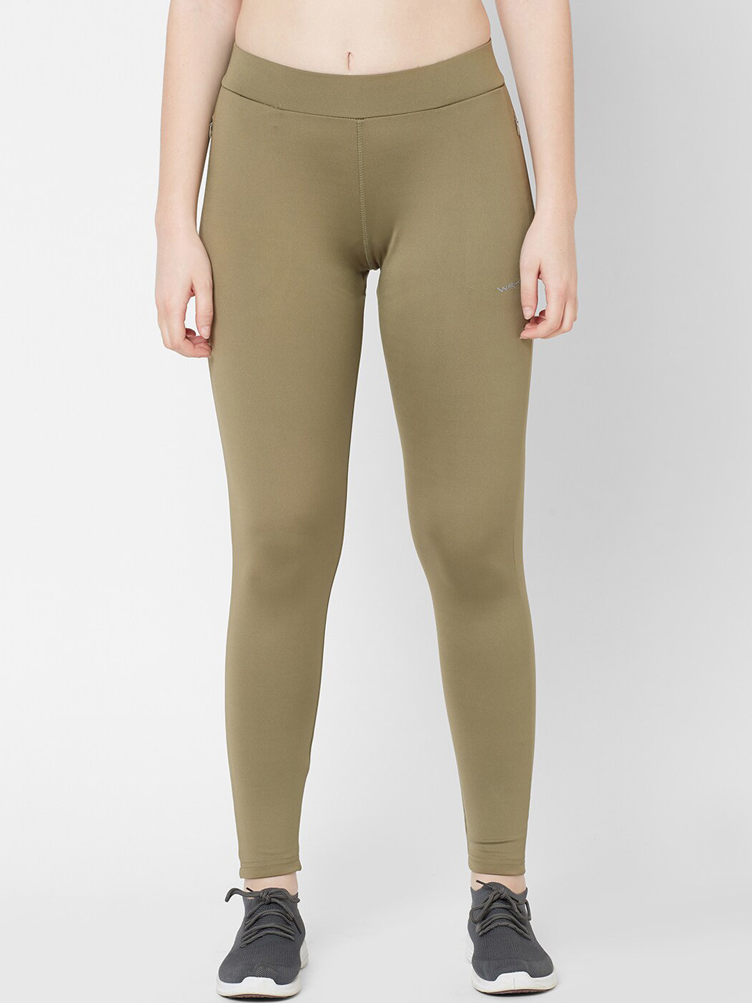 Sweet Dreams Women Olive Green Solid Ankle Length Workout Tights