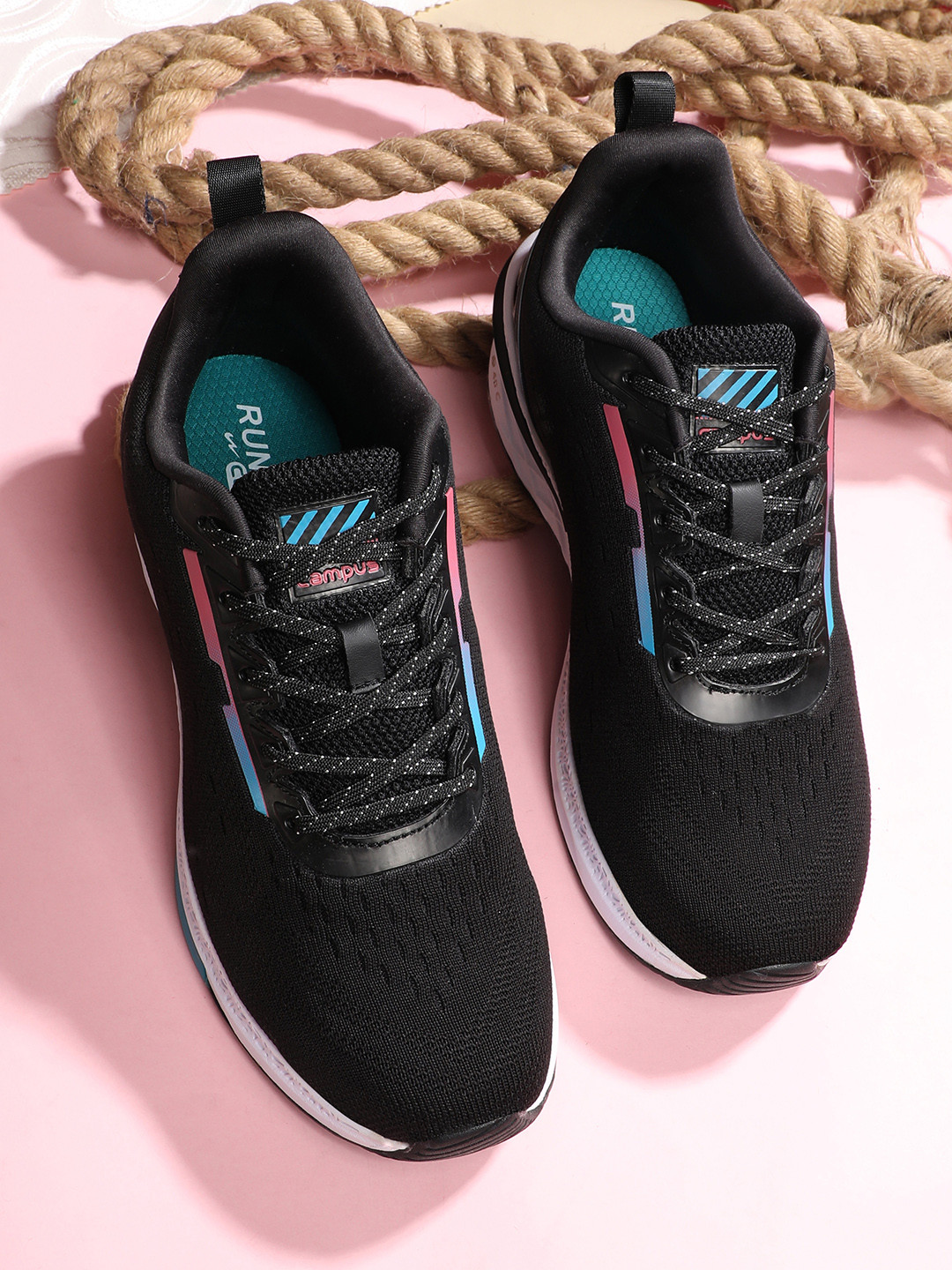 Campus Men CAMP HANK Black Mesh Running Shoes