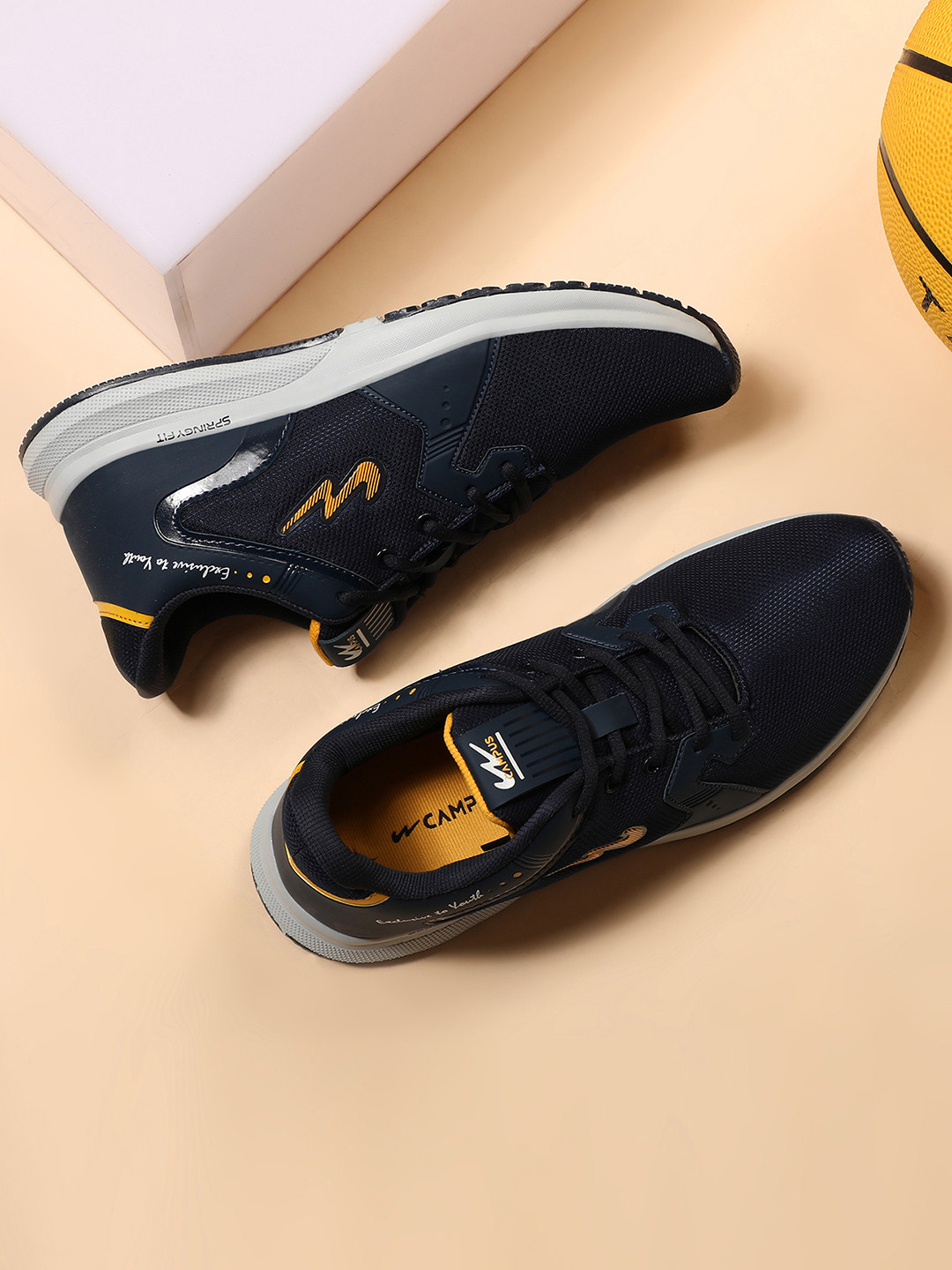 Campus Men FRED Navy Blue Mesh Running Shoes