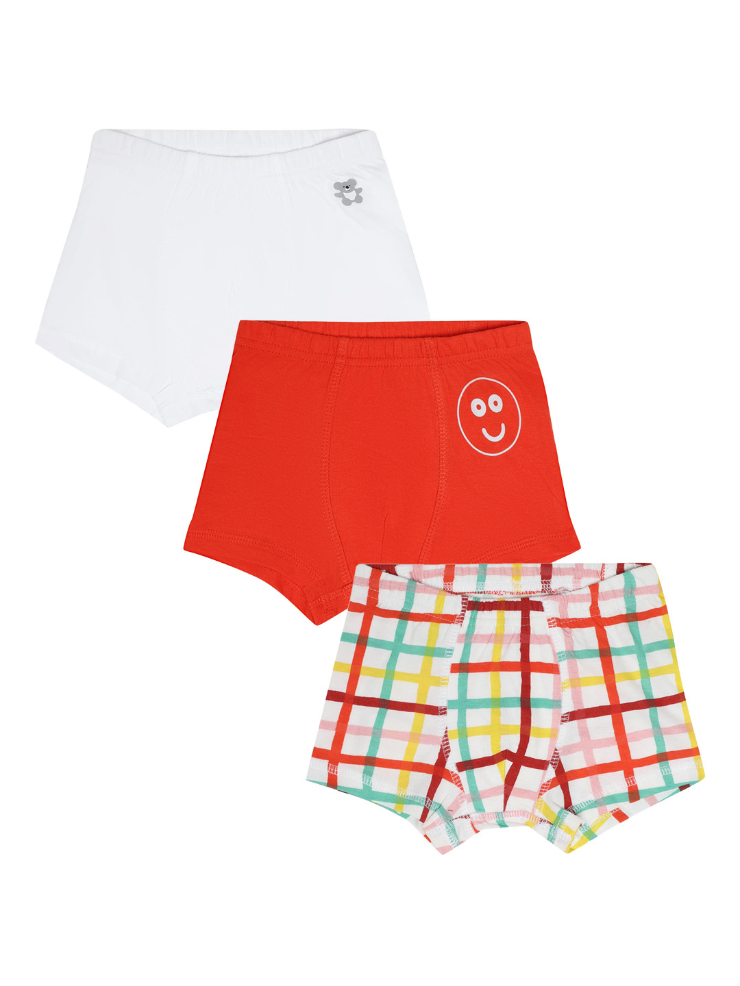 MiArcus Boys Pack of 3 Blue & White Printed Cotton Briefs