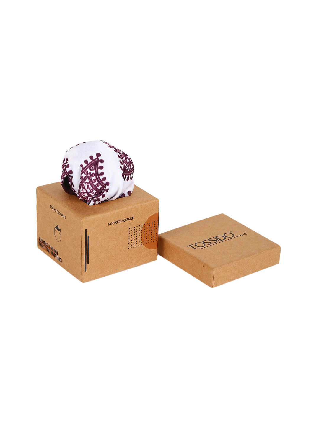 Tossido Men Maroon & White Printed Pocket Squares