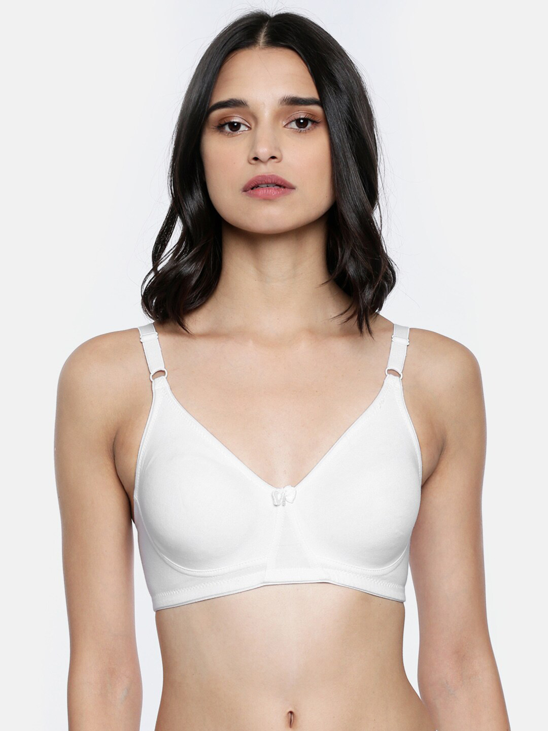 Lady Love White Solid Beginners Bra