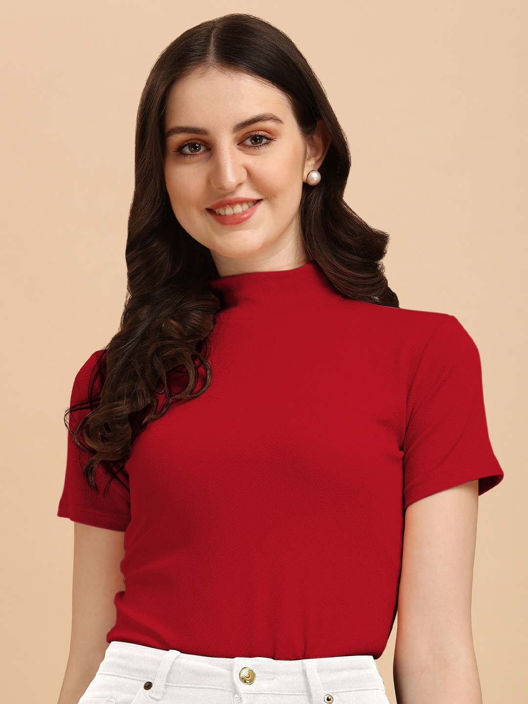 Wedani Maroon Solid Top