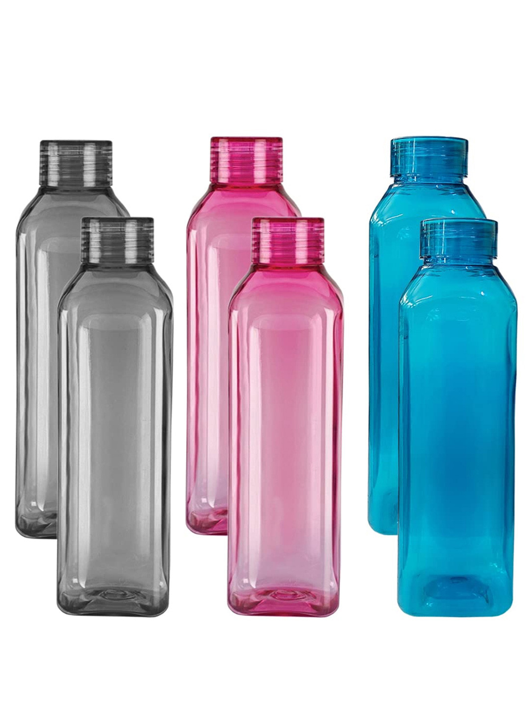 Kuber Industries Multi Plastic Spill Proof 6 Piece Water Bottle - 1L