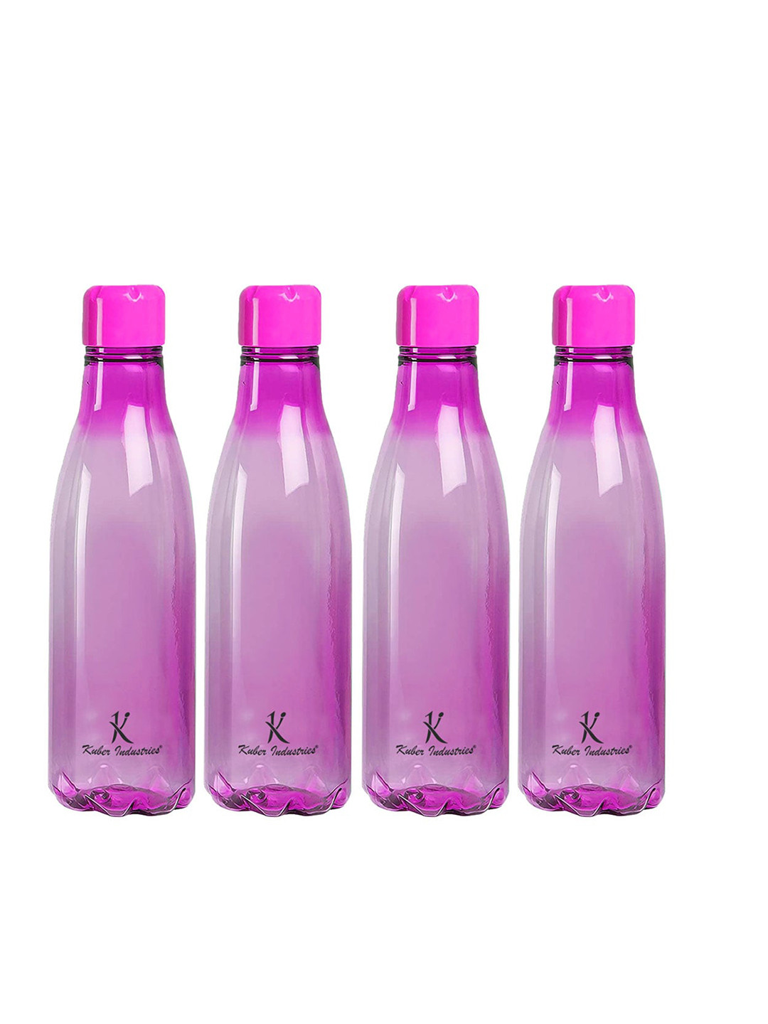Kuber Industries Pink Plastic Spill Proof 4 Piece Water Bottle - 1L