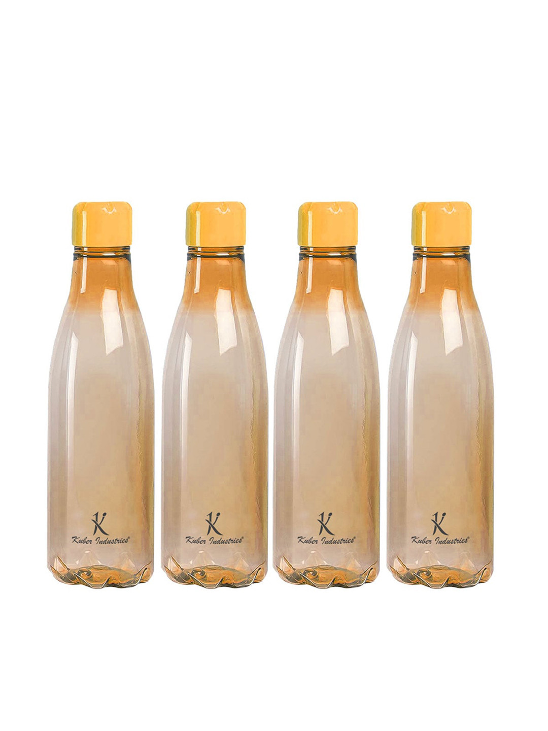 Kuber Industries Orange Plastic Spill Proof 4 Piece Water Bottle - 1L