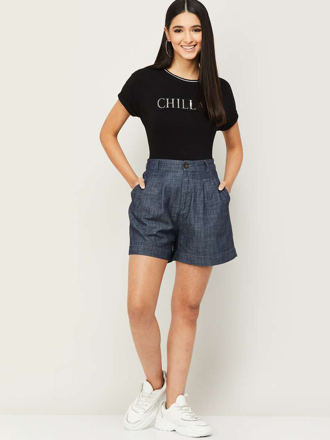 Xpose Women Comfort High-Rise Cotton Shorts