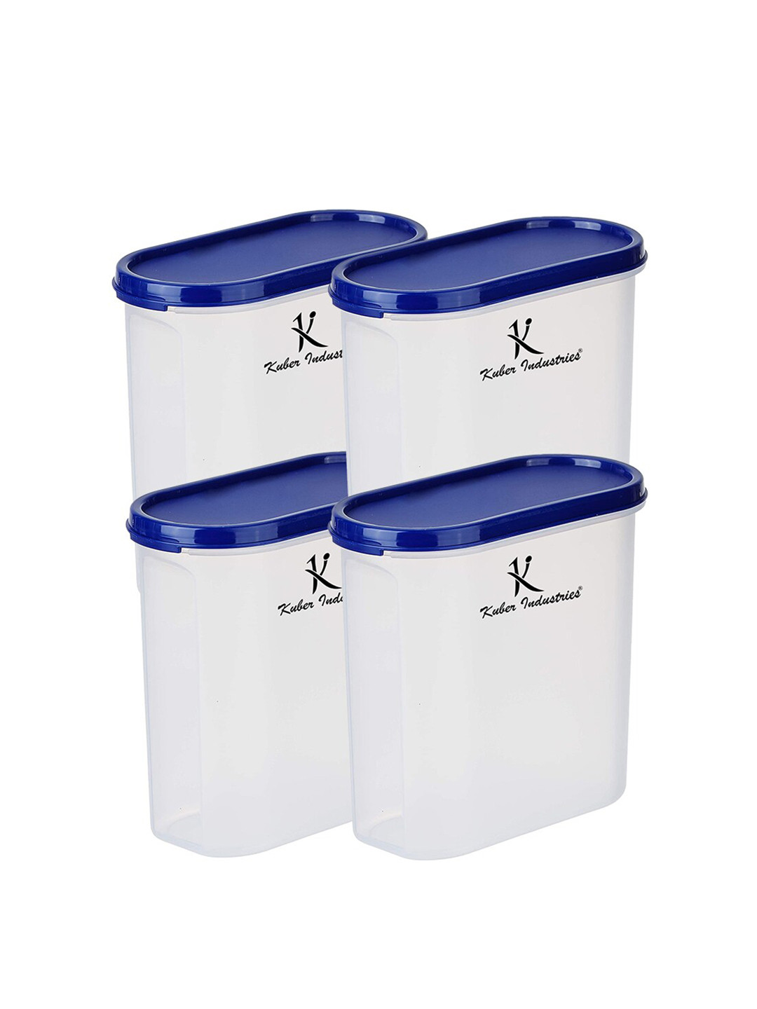 Kuber industries Space Saver Transparent Plastic Scratch Resistant 4 Piece Flip Top Graduated Container-1.6L