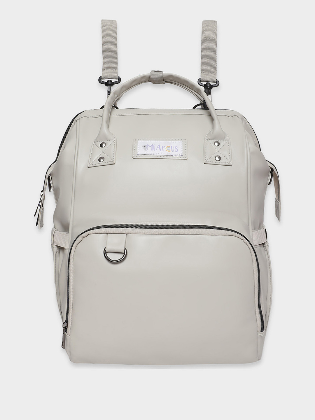 MiArcus 100% Vegan Leather 2-in-1 Printed Maternity Diaper Bag, & Diaper Changing Sheet