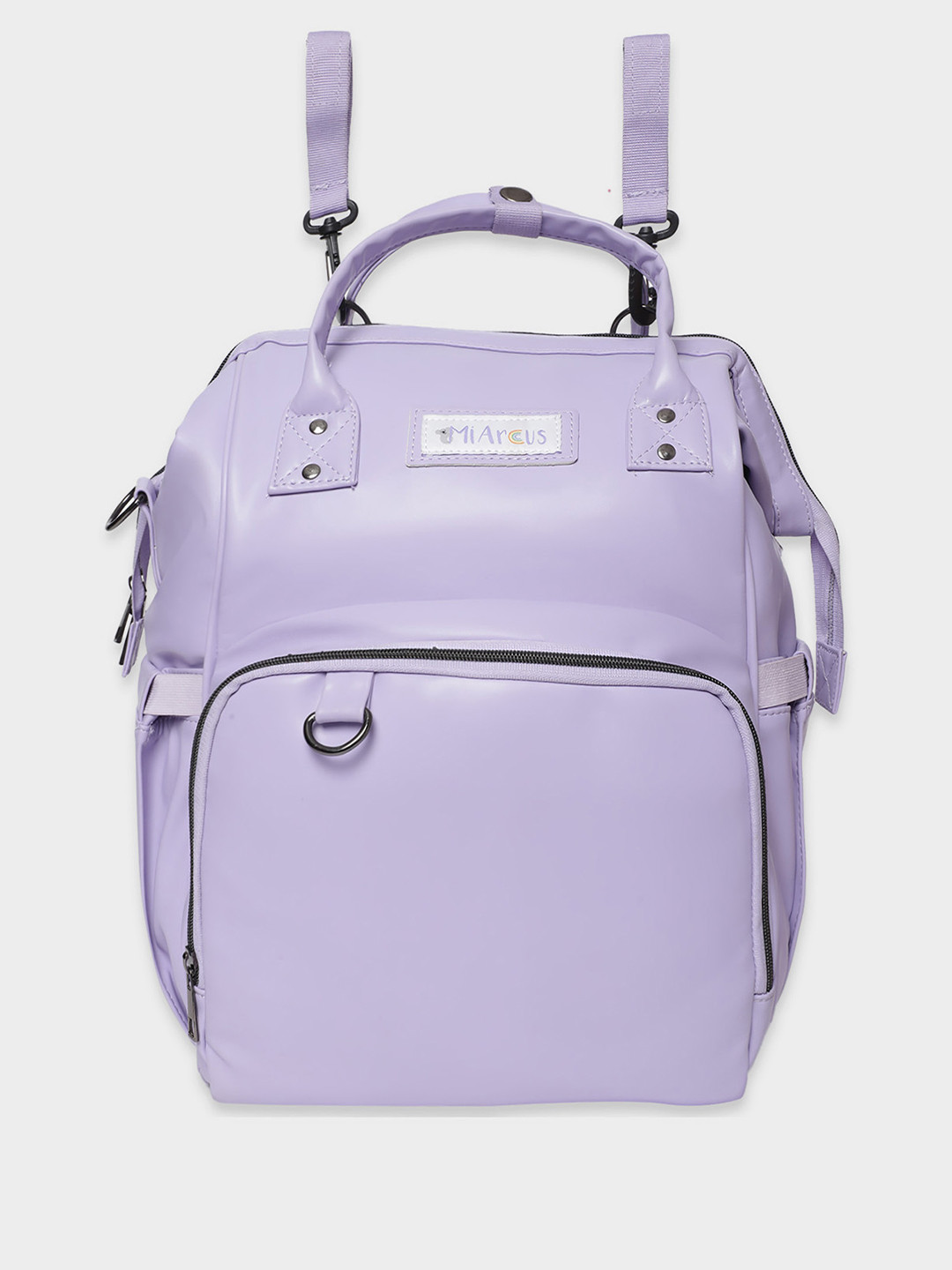 MiArcus 100% Vegan Leather 2-in-1 Printed Maternity Diaper Bag, & Diaper Changing Sheet