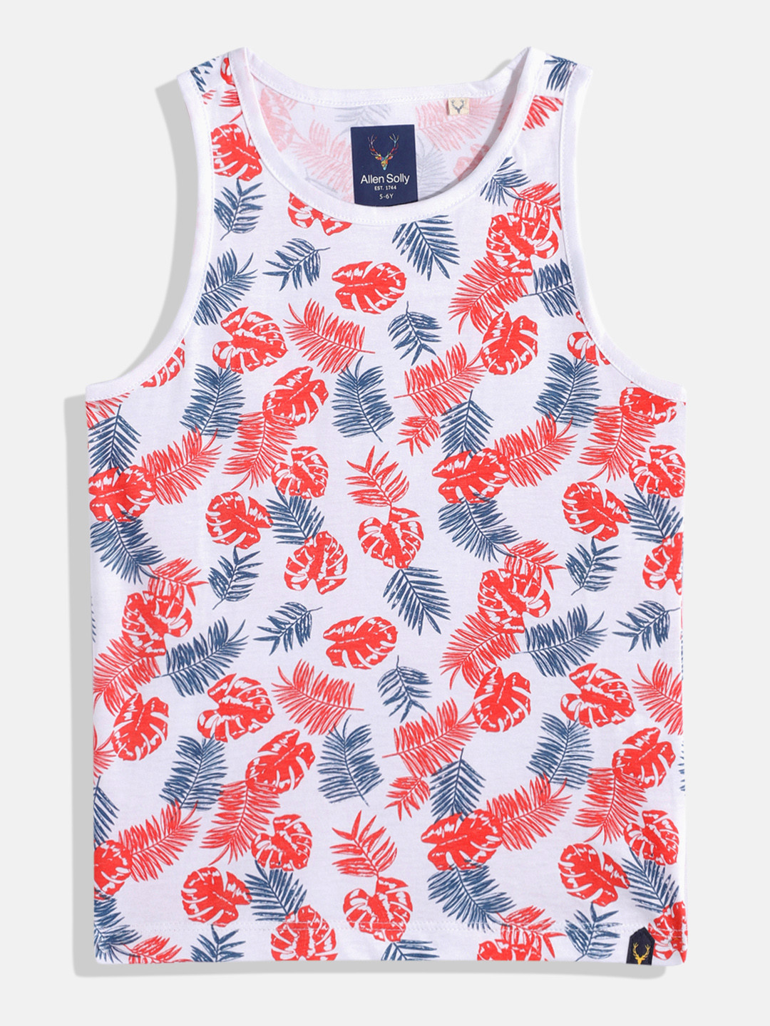 Allen Solly Junior Boys Tropical Print Knitted Pure Cotton Tank Innerwear Vest