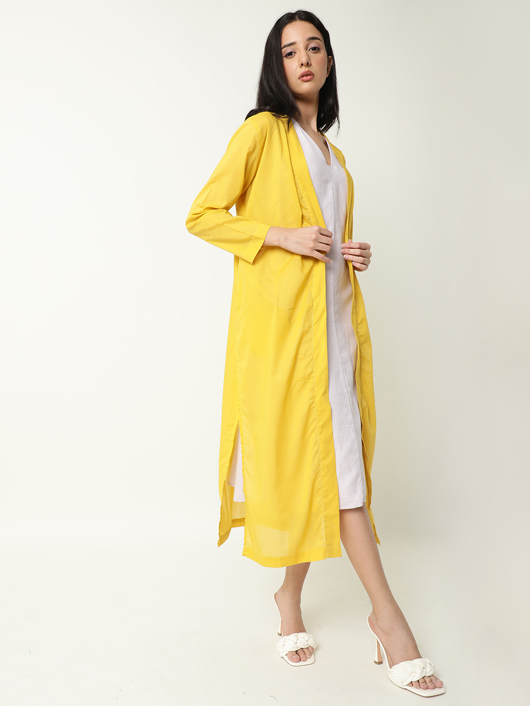 RAREISM Women Yellow Longline Shrug