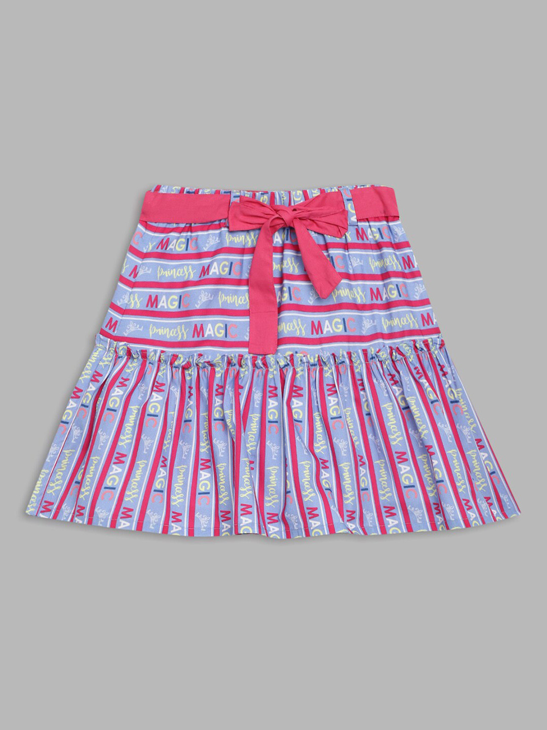 Blue Giraffe Girls Purple Disney Princess Printed Pure Cotton Flared Skirt