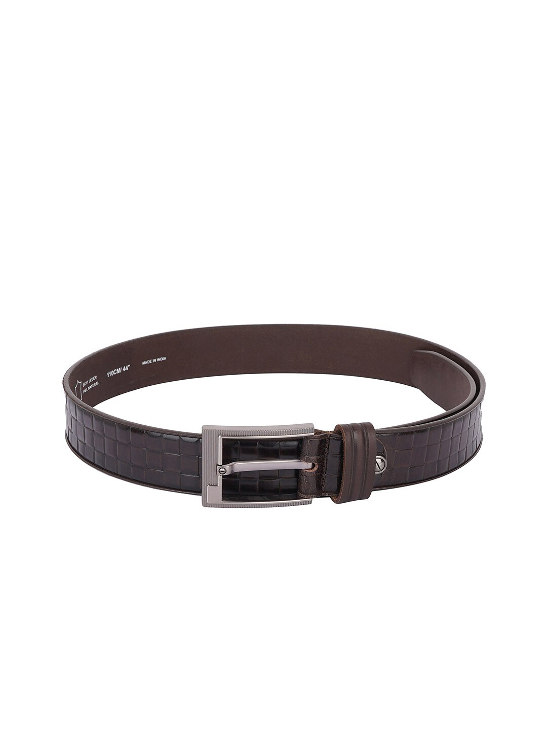 Style SHOES Men Brown Textured Leather Belt
