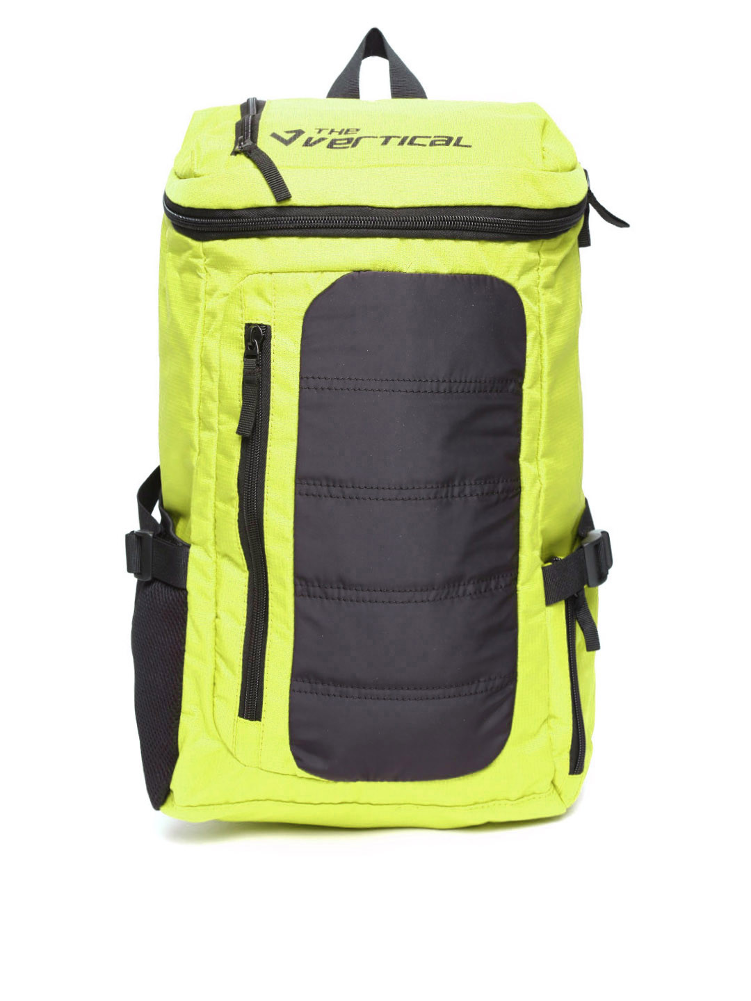 THe VerTicaL Unisex Lime Green & Black Water-Resistant Colourblocked Laptop Backpack
