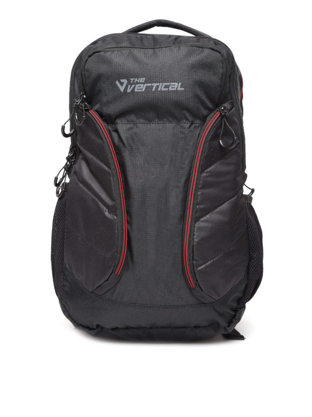 THe VerTicaL Unisex Black Water-Resistant Patterned Laptop Backpack