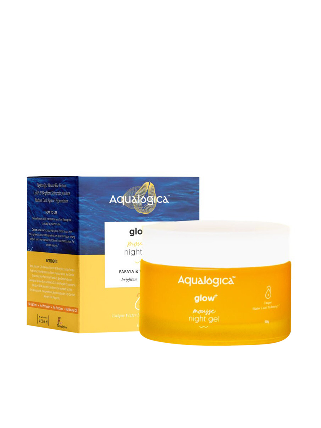 Aqualogica Glow+ Mousse Night Gel for Bright Plump Skin - 50 g