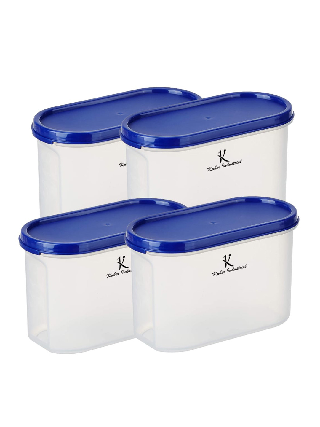 Kuber industries Space Saver Transparent Plastic Scratch Resistant 4 Piece Flip Top Graduated Container-1.2L