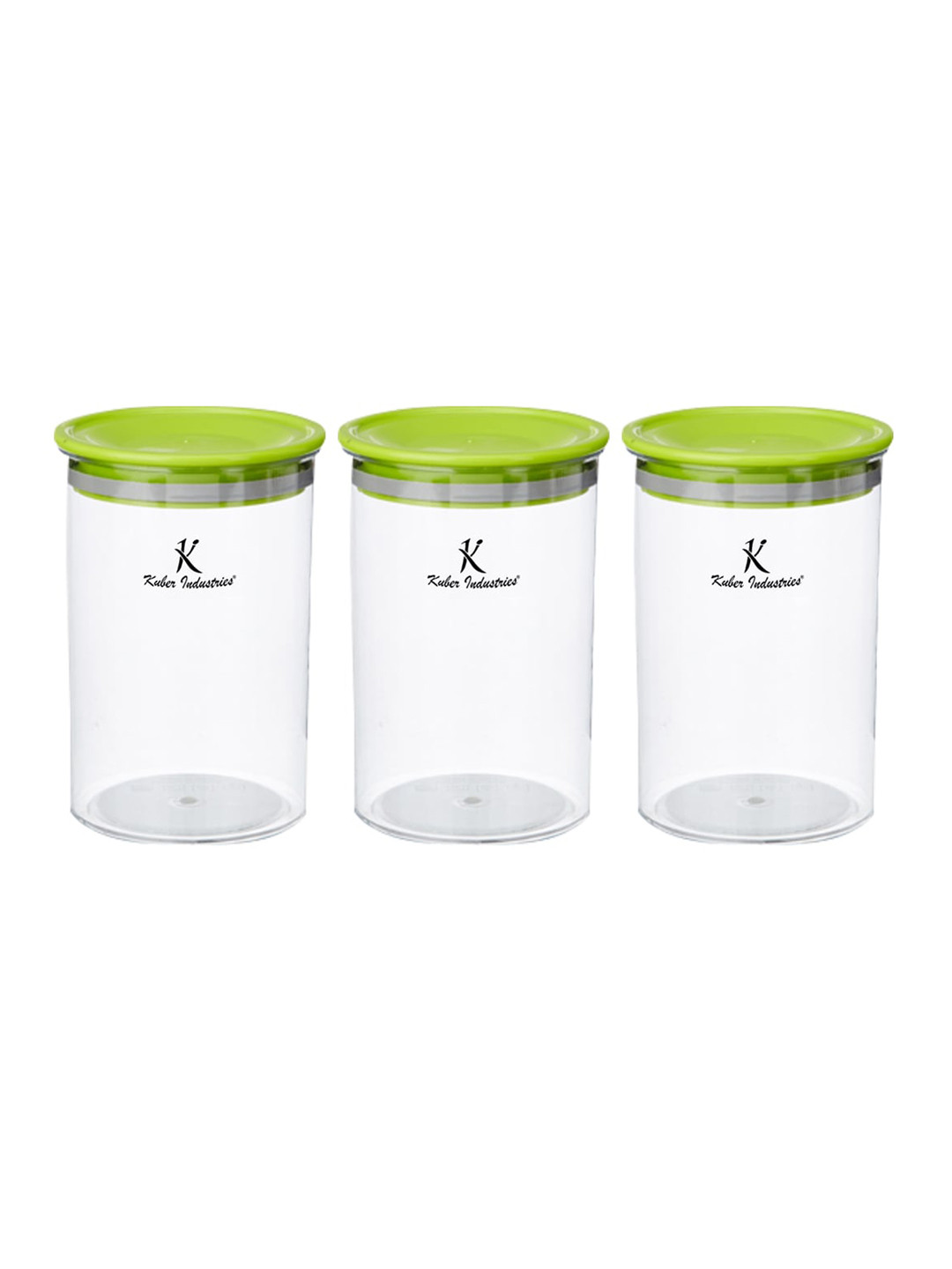 Kuber industries Transparent Plastic Air Tight 3 Piece Screw Top Graduated Container-900ml