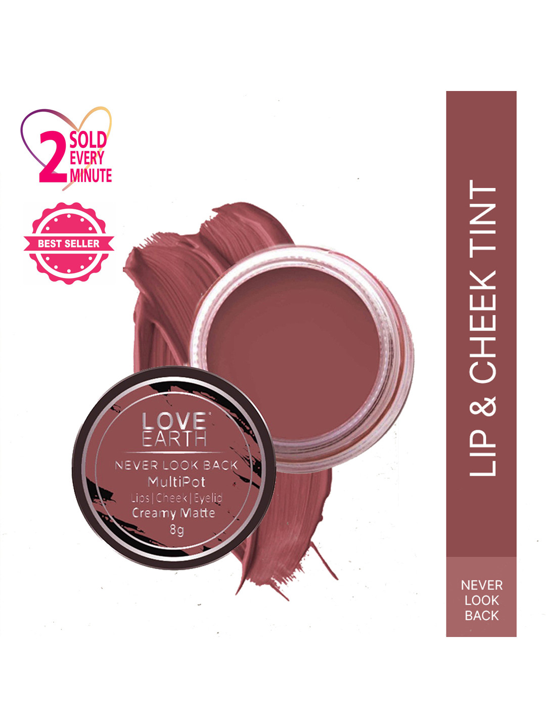 LOVE EARTH Multipot Creamy Matte Lip-Cheek-Eyelid Tint 8 g - Never Look Back