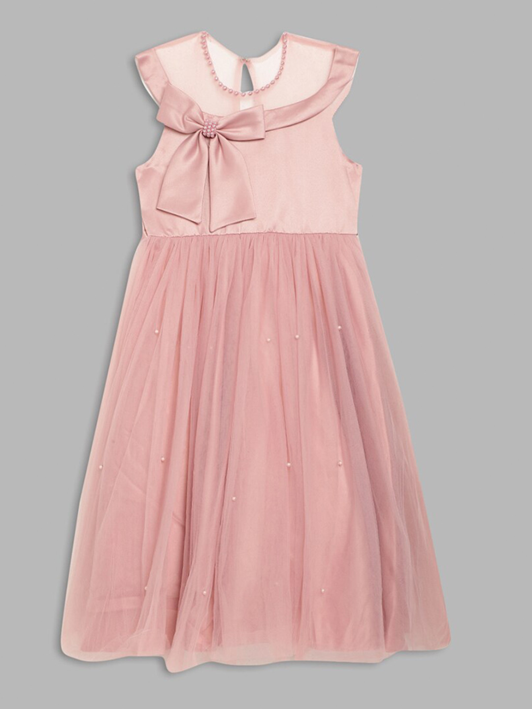 Butterfly Blush Pink Embellished A-Line Dress