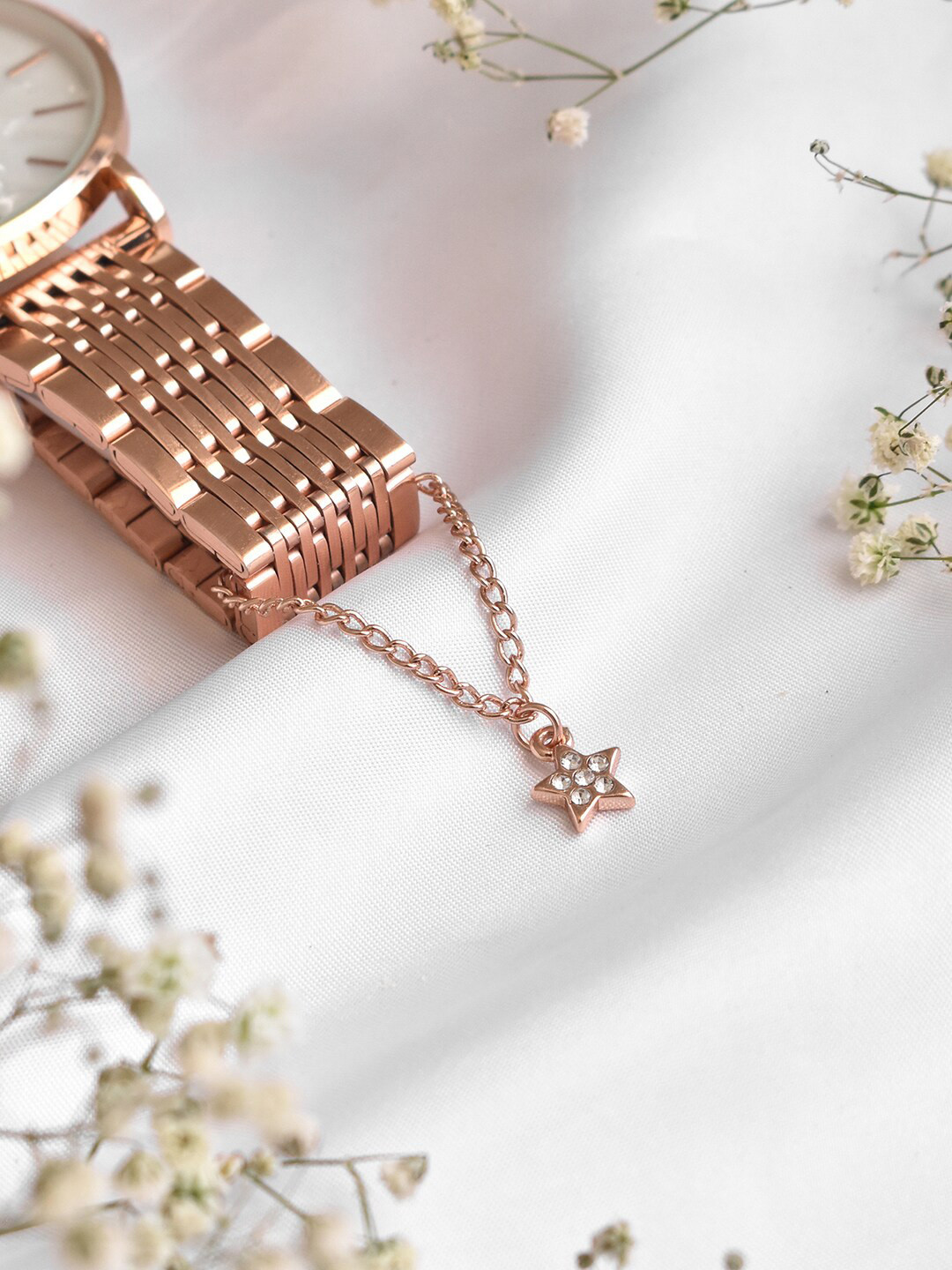 JOKER & WITCH Astral Rhinestone Rose Gold-Toned Watch Charm