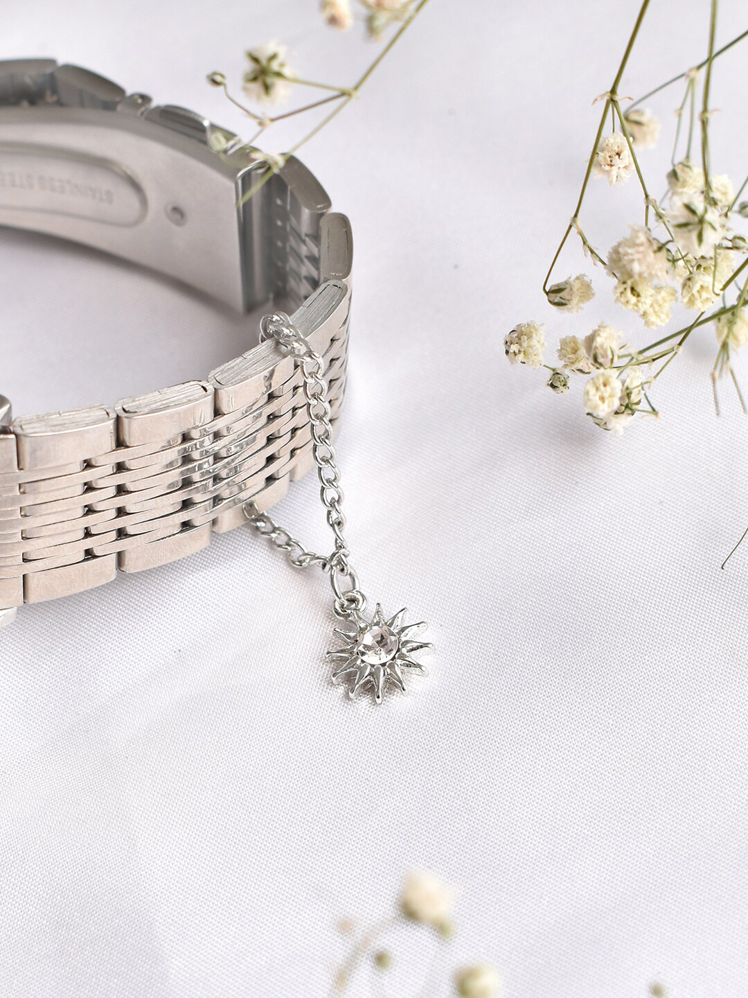 JOKER & WITCH Women Silver Embellished Metal Watch Charm