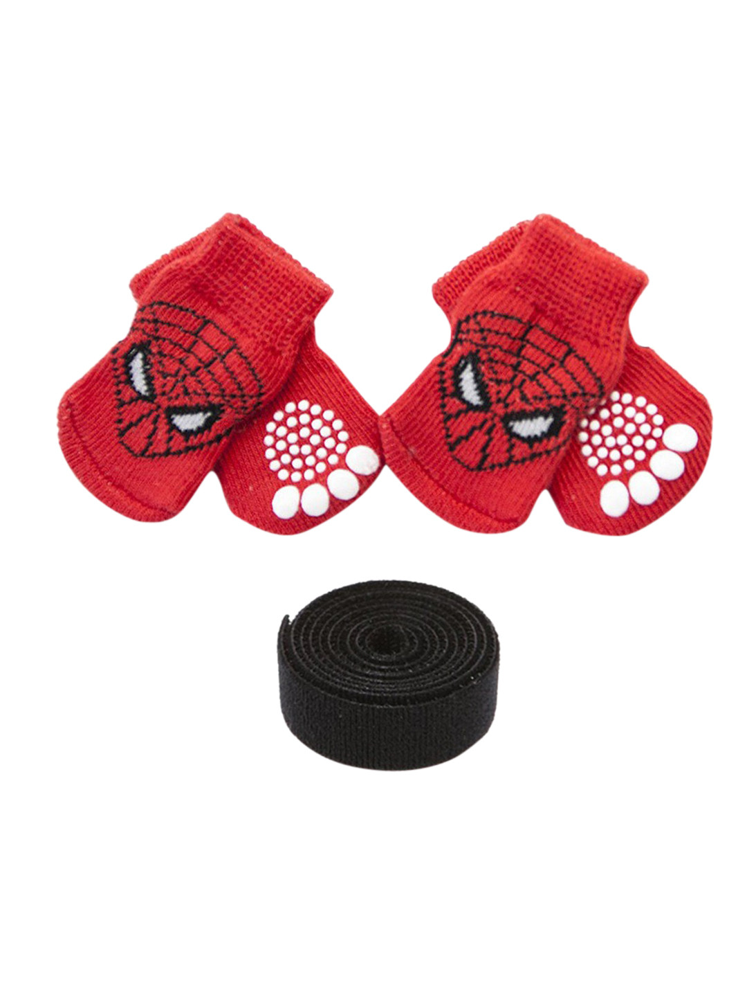 PAWCHIE Red & White Printed Anti-Slip Pet Socks