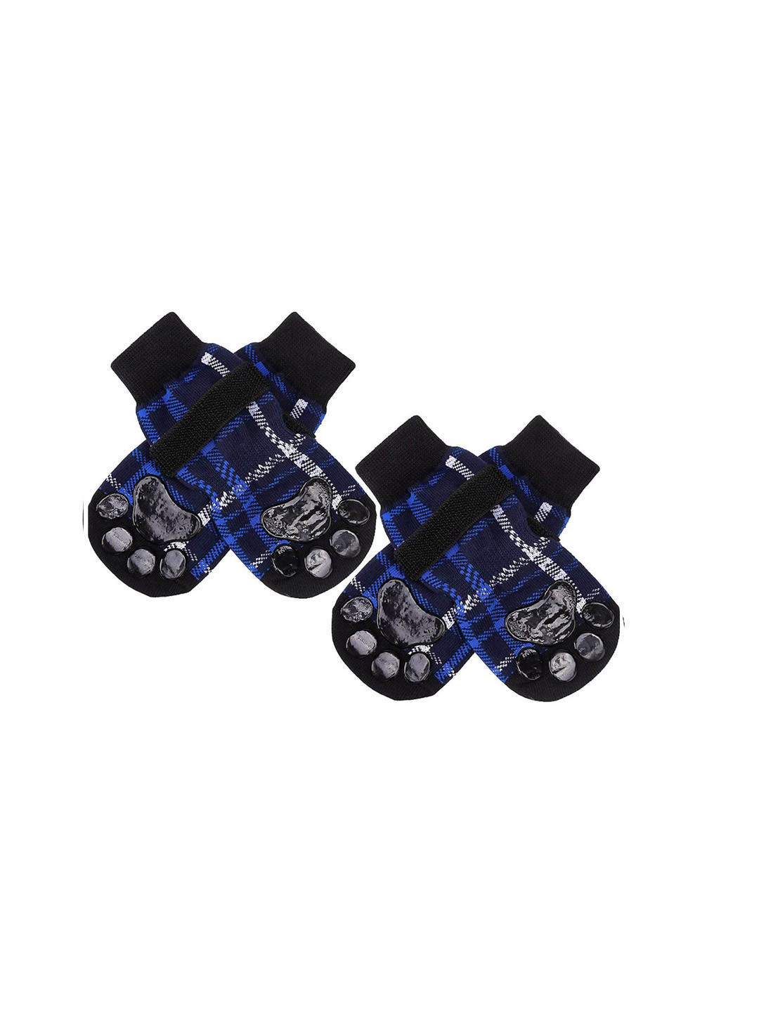 PAWCHIE  Blue & Black Printed Cotton Dog Socks