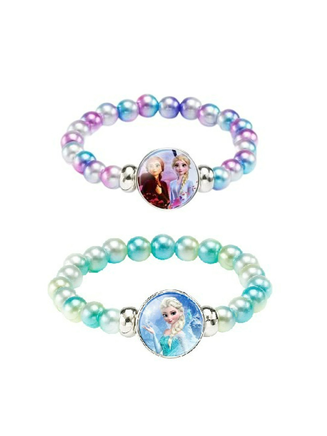 EL REGALO Set of 2 Purple & Turquoise Blue Bracelets
