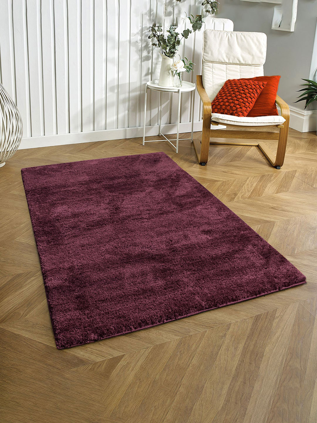 LUXEHOME INTERNATIONAL Purple Solid Carpet